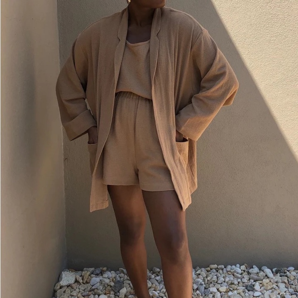 Na Nin Charlie Waffled Cotton Blazer